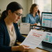 A billing specialist reviews a timely filing denial alongside a deadline calendar and claim-tracking